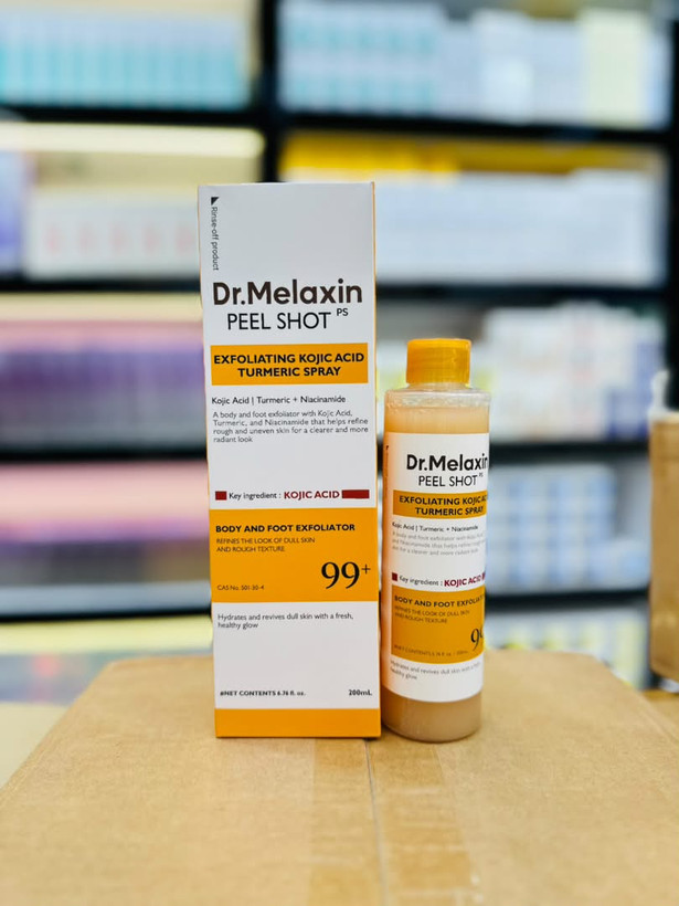 اسپری لایه بردار روشن کننده آرنج, زانو, زیر بغل, ران و کف پا دکتر ملاکسین Dr.Melaxin مدل Peel Shot حجم 20۰ میل